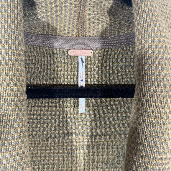 FREE PEOPLE CHAMOMILE CARDI SWEATER IN ARMY GREEN COMBO SIZE XL NWOT - Picture 8 of 8